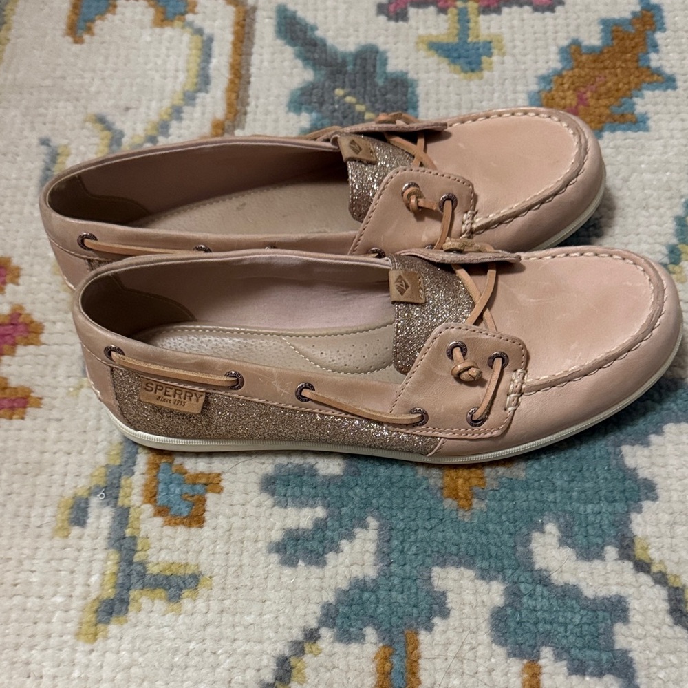 Sperry Women's Blush and Gold Loafers